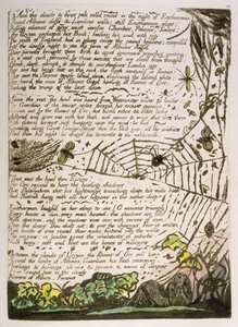 „A chmury i ogień...”, tablica 14 z „Europa. Przepowiednia, 1794 (akwaforta wypukła wydrukowana w kolorze ciemnobrązowym z toaletą i olejem na papierze) autorstwa William Blake
